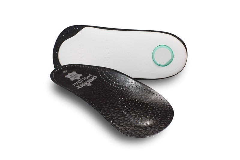 Pedag Holiday 34 Length Sheepskin Orthotic Inserts Handmade in Germany Arch Support Metatarsal Pad Heel Cushion Fits Low Profile Tight Shoes Black 1 Pair US Women 9 EU 39 Men 6